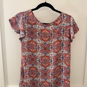 LOFT Multicolor Geometric Print Blouse
